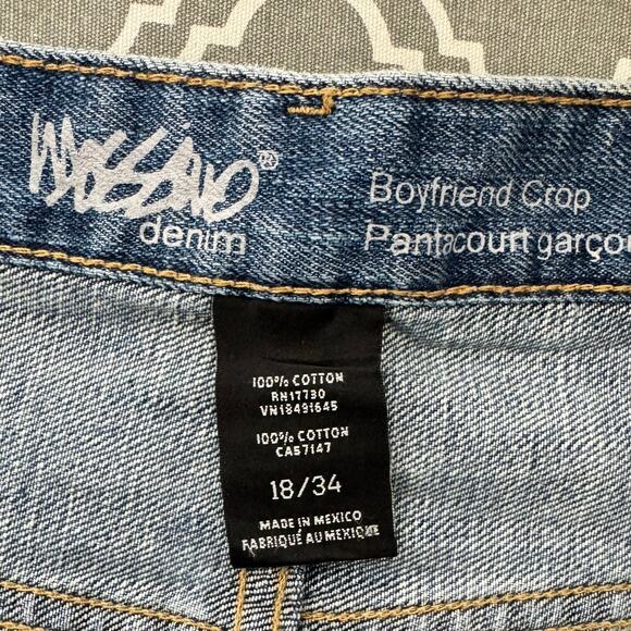 NWT Mossimo Jeans Women’s Plus Size 18 Boyfriend Crop 100% Cotton Casual Boho - Picture 10 of 12